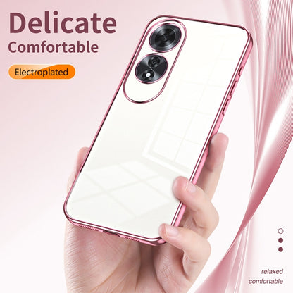 For OPPO A60 Transparent Plating Fine Hole Phone Case(Pink) - OPPO Cases by PMC Jewellery | Online Shopping South Africa | PMC Jewellery | Buy Now Pay Later Mobicred