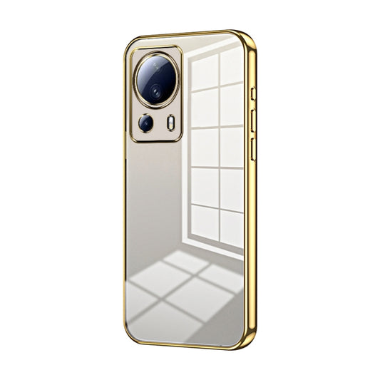 For Xiaomi Civi 2 / 13 Lite Transparent Plating Fine Hole Phone Case(Gold) - 13 Lite Cases by PMC Jewellery | Online Shopping South Africa | PMC Jewellery | Buy Now Pay Later Mobicred