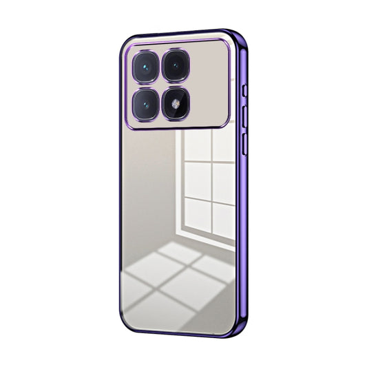 For Xiaomi Redmi K70 Ultra Transparent Plating Fine Hole Phone Case(Purple) - Xiaomi Cases by PMC Jewellery | Online Shopping South Africa | PMC Jewellery | Buy Now Pay Later Mobicred