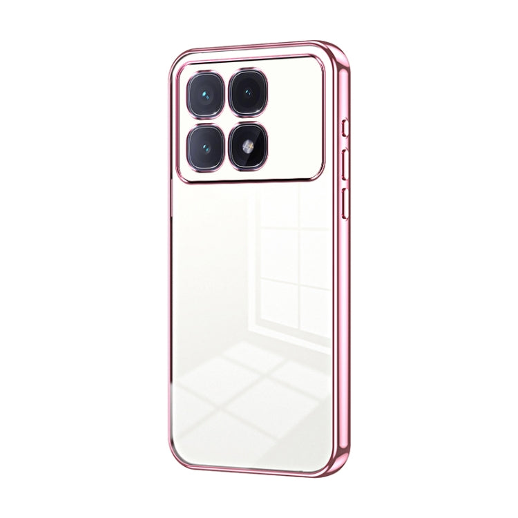 For Xiaomi Redmi K70 Ultra Transparent Plating Fine Hole Phone Case(Pink) - Xiaomi Cases by PMC Jewellery | Online Shopping South Africa | PMC Jewellery | Buy Now Pay Later Mobicred