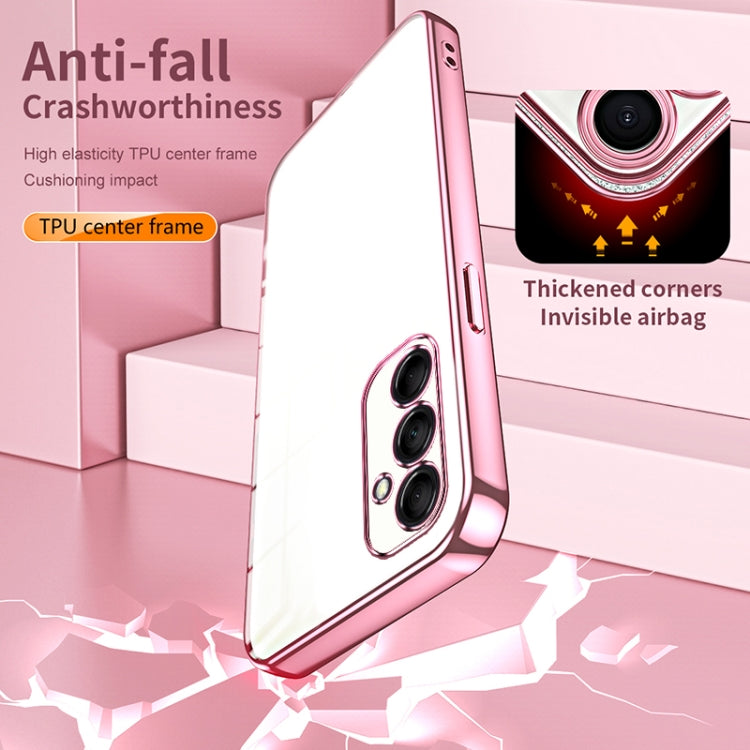 For Samsung Galaxy M14 Transparent Plating Fine Hole Phone Case(Pink) - free shipping - PMC TechLife - Order now!