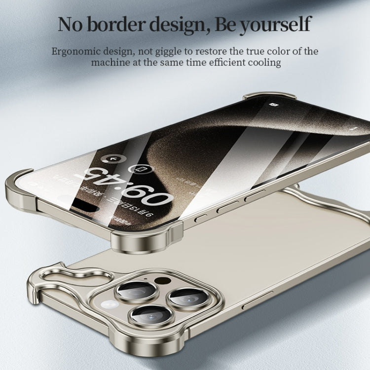 For iPhone 14 Pro Max Frameless Metal Corner Pad Phone Case with Lens Film(White) - iPhone 14 Pro Max Cases by PMC TechLife | Online Shopping South Africa | PMC TechLife