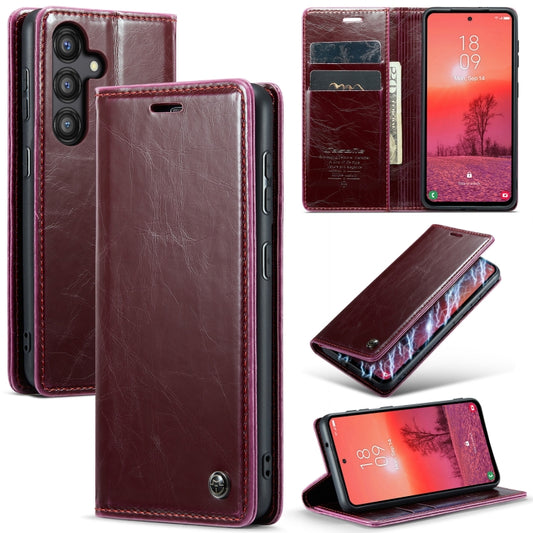 For Samsung Galaxy A35 5G CaseMe 003 Crazy Horse Texture Flip Leather Phone Case(Mulberry Red) - Galaxy Phone Cases by CaseMe | Online Shopping South Africa | PMC Jewellery | Buy Now Pay Later Mobicred