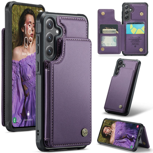 For Samsung Galaxy S24 5G CaseMe C22 PC+TPU Business Style RFID Anti-theft Leather Phone Case(Purple) - Galaxy S24 5G Cases by CaseMe | Online Shopping South Africa | PMC Jewellery | Buy Now Pay Later Mobicred