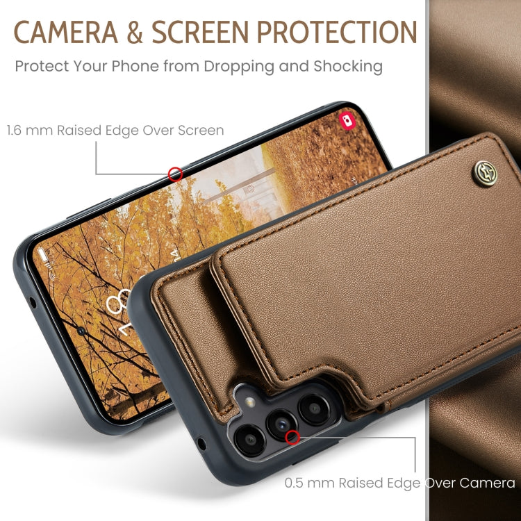 For Samsung Galaxy A55 5G CaseMe C22 PC+TPU Business Style RFID Anti-theft Leather Phone Case(Brown) - Galaxy Phone Cases by CaseMe | Online Shopping South Africa | PMC Jewellery | Buy Now Pay Later Mobicred