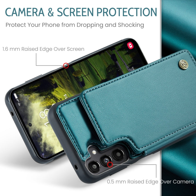 For Samsung Galaxy A35 5G CaseMe C22 PC+TPU Business Style RFID Anti-theft Leather Phone Case(Blue Green) - Galaxy Phone Cases by CaseMe | Online Shopping South Africa | PMC Jewellery | Buy Now Pay Later Mobicred