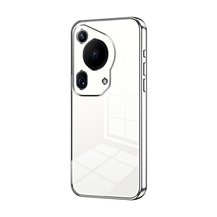 For Huawei Pura 70 Ultra Transparent Plating Fine Hole Phone Case(Silver) - Huawei Cases by PMC Jewellery | Online Shopping South Africa | PMC Jewellery | Buy Now Pay Later Mobicred