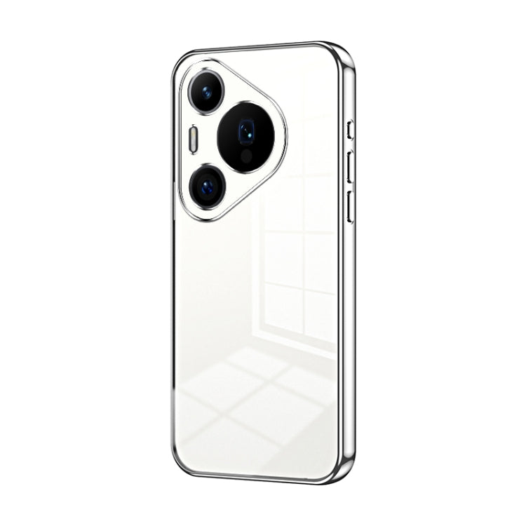 For Huawei Pura 70 Pro Transparent Plating Fine Hole Phone Case(Silver) - Huawei Cases by PMC Jewellery | Online Shopping South Africa | PMC Jewellery | Buy Now Pay Later Mobicred