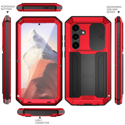 For Samsung Galaxy S24 5G R-JUST Sliding Camera Life Waterproof Holder Phone Case(Red) - Galaxy S24 5G Cases by R-JUST | Online Shopping South Africa | PMC Jewellery