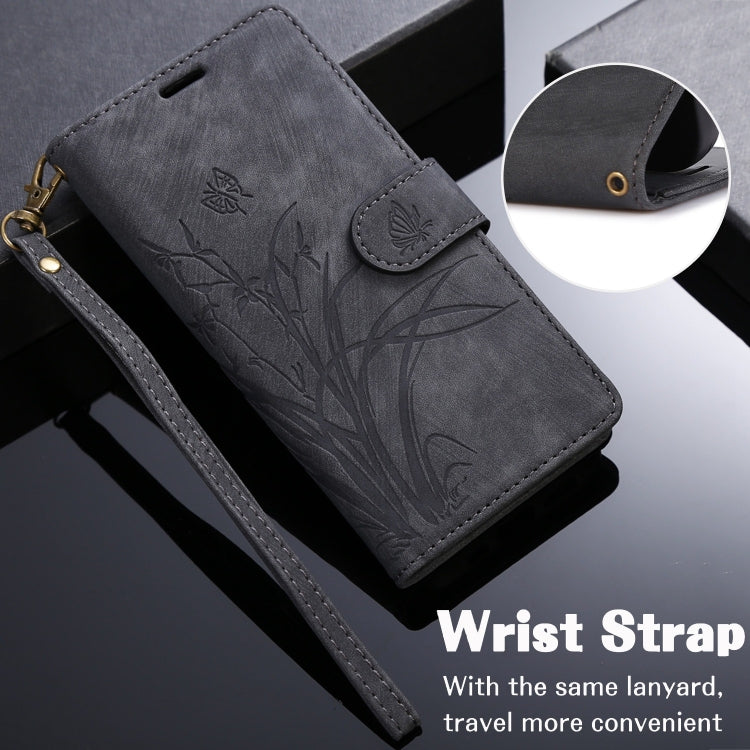 For iPhone 16 Pro Max Orchid Butterfly Embossed Leather Phone Case(Black) - free shipping - PMC TechLife - Order now!