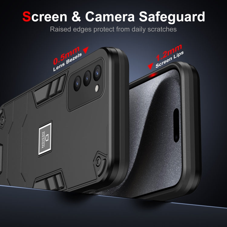 For Tecno Camon 18P 2 in 1 Shockproof Phone Case(Black) - Tecno Cases by PMC TechLife | Online Shopping South Africa | PMC TechLife | Buy Now Pay Later Mobicred