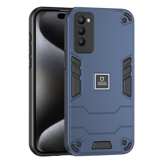 For Tecno Camon 18P 2 in 1 Shockproof Phone Case(Blue) - Tecno Cases by PMC Jewellery | Online Shopping South Africa | PMC Jewellery | Buy Now Pay Later Mobicred