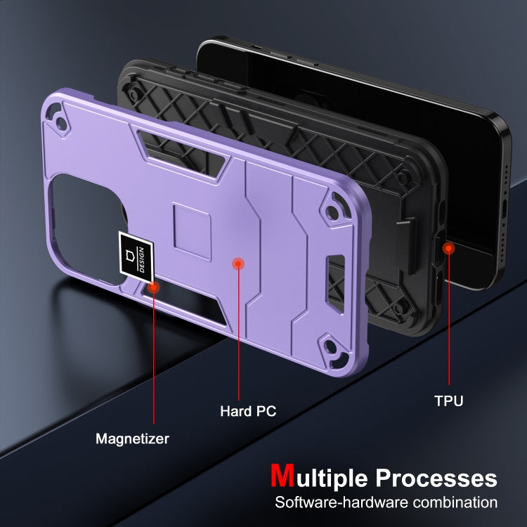 For Tecno Camon 18P 2 in 1 Shockproof Phone Case(Purple) - Tecno Cases by PMC TechLife | Online Shopping South Africa | PMC TechLife | Buy Now Pay Later Mobicred