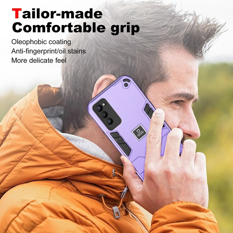 For Tecno Camon 18P 2 in 1 Shockproof Phone Case(Purple) - Tecno Cases by PMC TechLife | Online Shopping South Africa | PMC TechLife | Buy Now Pay Later Mobicred