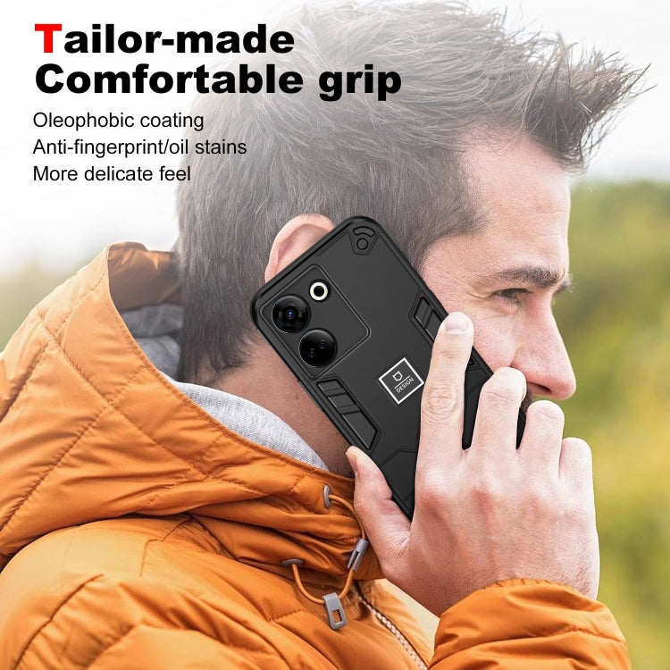 For Tecno Camon 20 Pro 4G 2 in 1 Shockproof Phone Case(Black) - Tecno Cases by PMC TechLife | Online Shopping South Africa | PMC TechLife | Buy Now Pay Later Mobicred
