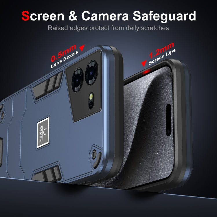 For Tecno Pova 5 Pro 2 in 1 Shockproof Phone Case(Blue) - Tecno Cases by PMC TechLife | Online Shopping South Africa | PMC TechLife | Buy Now Pay Later Mobicred