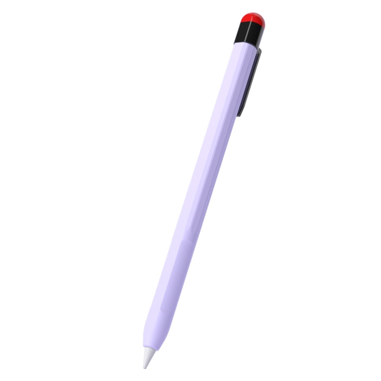 For Apple Pencil 2 Pen Clip Silicone Stylus Pen Protective Case(Purple) - Pencil Accessories by PMC Jewellery | Online Shopping South Africa | PMC Jewellery | Buy Now Pay Later Mobicred