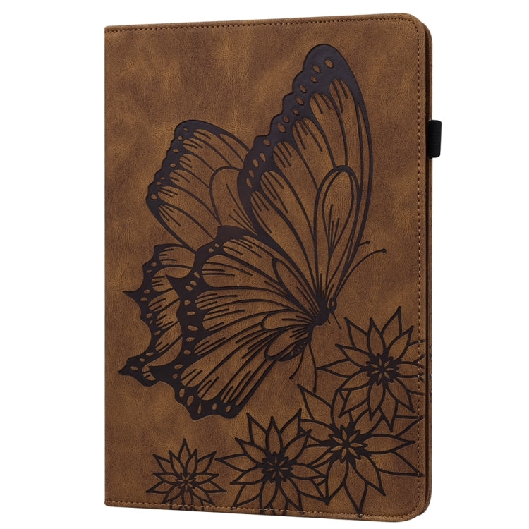 For iPad Pro 11 2024 Big Butterfly Embossed Leather Tablet Case(Brown) - iPad Pro 11 2024 Cases by PMC Jewellery | Online Shopping South Africa | PMC Jewellery | Buy Now Pay Later Mobicred