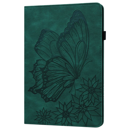 For iPad Pro 13 2024 Big Butterfly Embossed Leather Tablet Case(Green) - iPad Pro 13 2024 Cases by PMC Jewellery | Online Shopping South Africa | PMC Jewellery | Buy Now Pay Later Mobicred