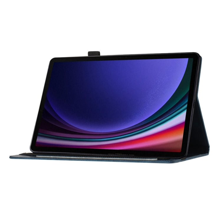 For Samsung Galaxy Tab S9 FE+ / S9+ / S8+ Butterfly Cat Embossing Leather Tablet Case(Dark Blue) - Galaxy Tab S9+ Cases by PMC TechLife | Online Shopping South Africa | PMC TechLife