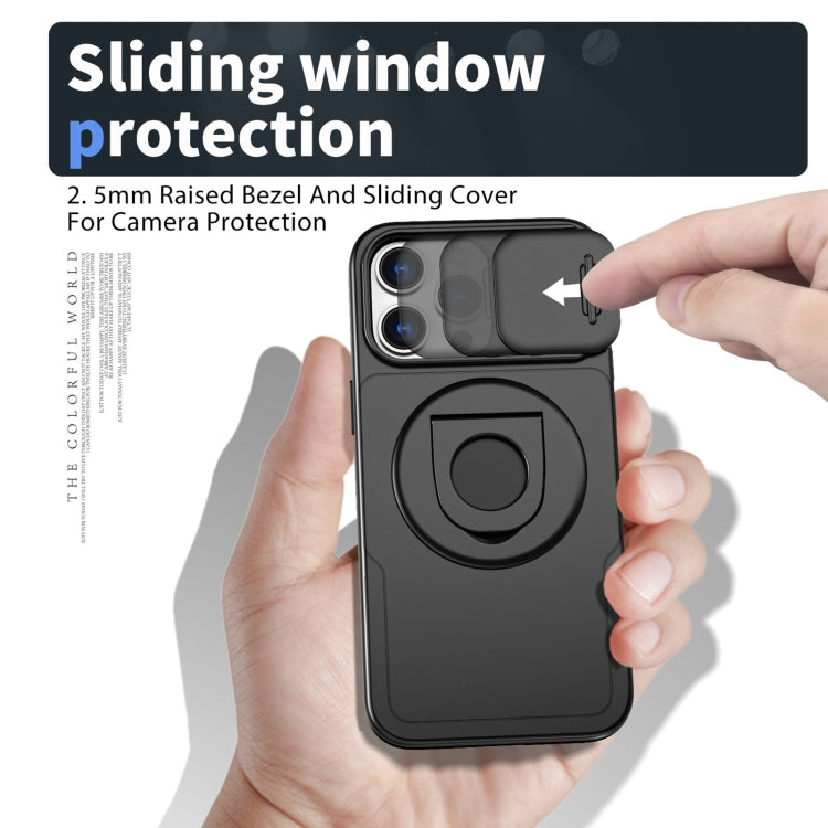 For iPhone 14 Pro Camshield MagSafe Ring Holder Armor Phone Case(Black) - iPhone 14 Pro Cases by PMC TechLife | Online Shopping South Africa | PMC TechLife | Buy Now Pay Later Mobicred