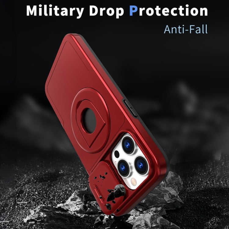 For iPhone 14 Pro Camshield MagSafe Ring Holder Armor Phone Case(Red) - iPhone 14 Pro Cases by PMC TechLife | Online Shopping South Africa | PMC TechLife | Buy Now Pay Later Mobicred