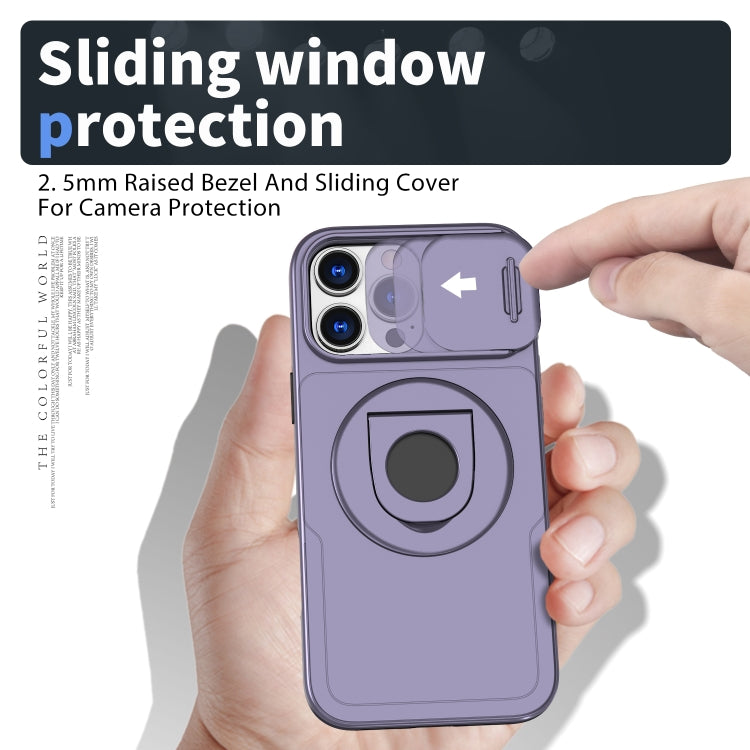 For iPhone 16 Pro Camshield MagSafe Ring Holder Armor Phone Case(Purple) - iPhone 16 Pro Cases by PMC Jewellery | Online Shopping South Africa | PMC Jewellery | Buy Now Pay Later Mobicred