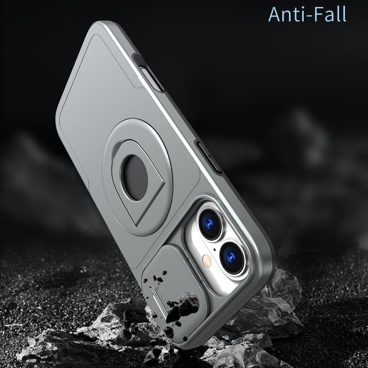 For iPhone 16 Camshield MagSafe Ring Holder Armor Phone Case(Titanium Grey) - iPhone 16 Cases by PMC TechLife | Online Shopping South Africa | PMC TechLife | Buy Now Pay Later Mobicred