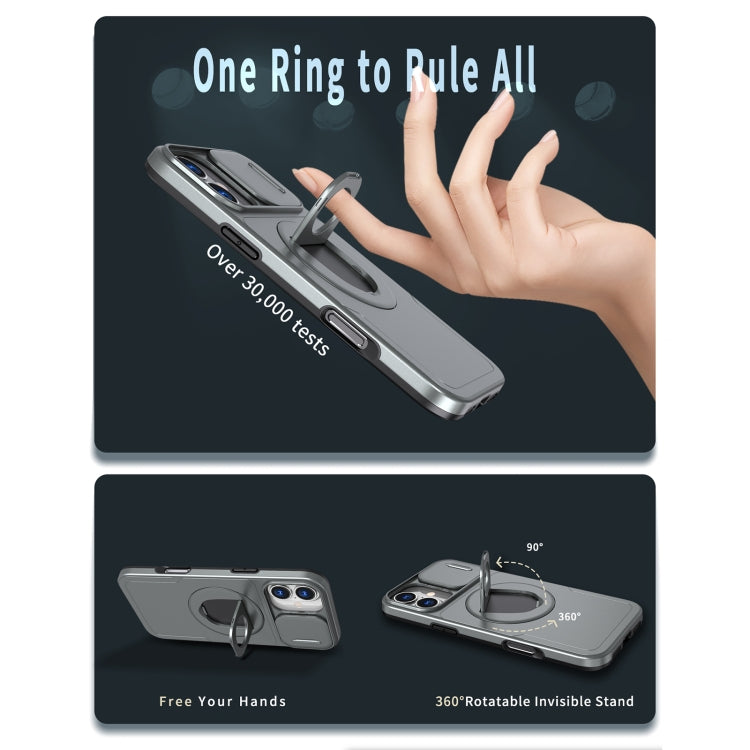 For iPhone 16 Camshield MagSafe Ring Holder Armor Phone Case(Titanium Grey) - iPhone 16 Cases by PMC TechLife | Online Shopping South Africa | PMC TechLife | Buy Now Pay Later Mobicred