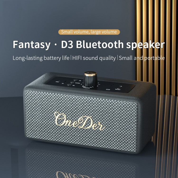 Oneder D3 Retro Leather Casing 30W Dual Units Wireless Bluetooth Speaker(Cyan) - free shipping - PMC Jewellery - Order now!