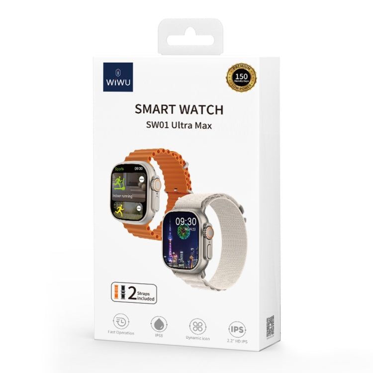 WIWU SW01 Ultra Max 2.2 inch IPS Screen IP68 Waterproof Bluetooth Smart Watch(Silver) - Smart Watches by WIWU | Online Shopping South Africa | PMC Jewellery | Buy Now Pay Later Mobicred