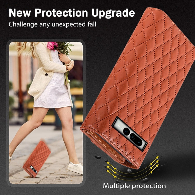 For Google Pixel 6a Zipper Multi-Card Wallet Rhombic Leather Phone Case(Brown) - free shipping - PMC TechLife - Order now!