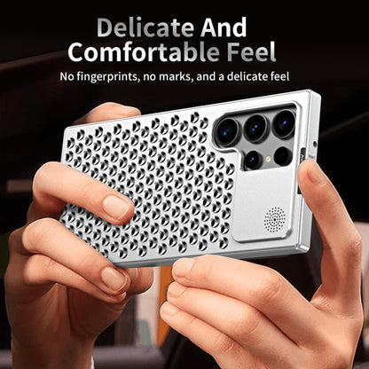 For Samsung Galaxy S24 5G R-JUST RJ58 Aromatherapy Metal Cooling Phone Case(Silver) - Galaxy S24 5G Cases by R-JUST | Online Shopping South Africa | PMC Jewellery