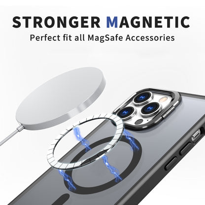 For iPhone 14 Pro Metal Invisible Camera Holder MagSafe Magnetic Phone Case(Black) - iPhone 14 Pro Cases by PMC Jewellery | Online Shopping South Africa | PMC Jewellery