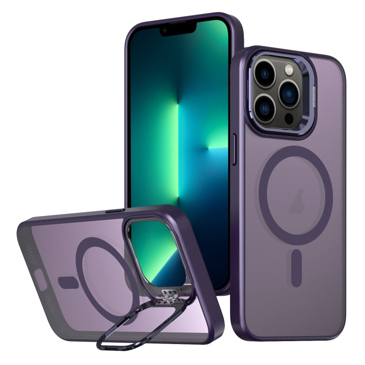 For iPhone 13 Pro Max Metal Invisible Camera Holder MagSafe Magnetic Phone Case(Purple) - iPhone 13 Pro Max Cases by PMC Jewellery | Online Shopping South Africa | PMC Jewellery