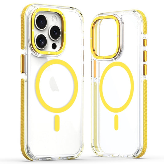 For iPhone 13 Pro Max Dual-Color Clear Acrylic Hybrid TPU MagSafe Phone Case(Yellow) - iPhone 13 Pro Max Cases by PMC Jewellery | Online Shopping South Africa | PMC Jewellery