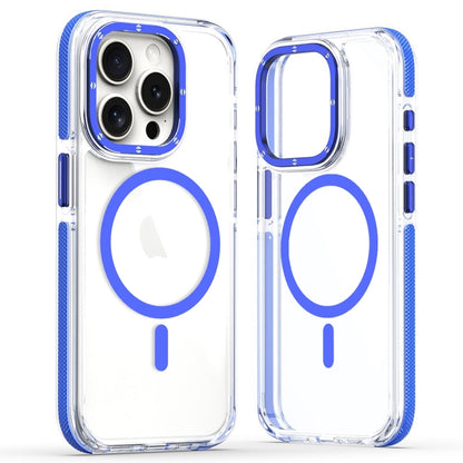 For iPhone 11 Pro Max Dual-Color Clear Acrylic Hybrid TPU MagSafe Phone Case(Blue) - iPhone 11 Pro Max Cases by PMC Jewellery | Online Shopping South Africa | PMC Jewellery