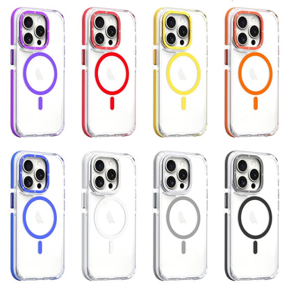 For iPhone 14 Plus Dual-Color Clear Acrylic Hybrid TPU MagSafe Phone Case(Red) - iPhone 14 Plus Cases by PMC Jewellery | Online Shopping South Africa | PMC Jewellery