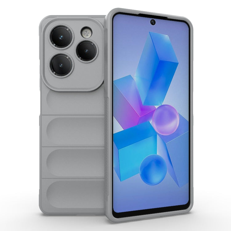 For Infinix Hot 40 Pro / Hot 40 Magic Shield TPU + Flannel Phone Case(Grey) - Infinix Cases by PMC TechLife | Online Shopping South Africa | PMC TechLife | Buy Now Pay Later Mobicred