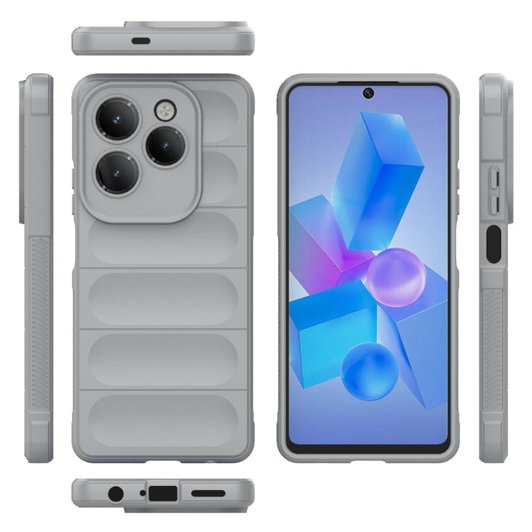 For Infinix Hot 40 Pro / Hot 40 Magic Shield TPU + Flannel Phone Case(Grey) - Infinix Cases by PMC TechLife | Online Shopping South Africa | PMC TechLife | Buy Now Pay Later Mobicred
