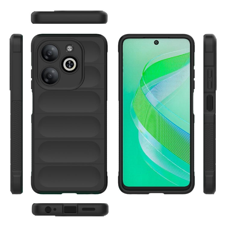 For Infinix Smart 8 Magic Shield TPU + Flannel Phone Case(Black) - Infinix Cases by PMC TechLife | Online Shopping South Africa | PMC TechLife | Buy Now Pay Later Mobicred