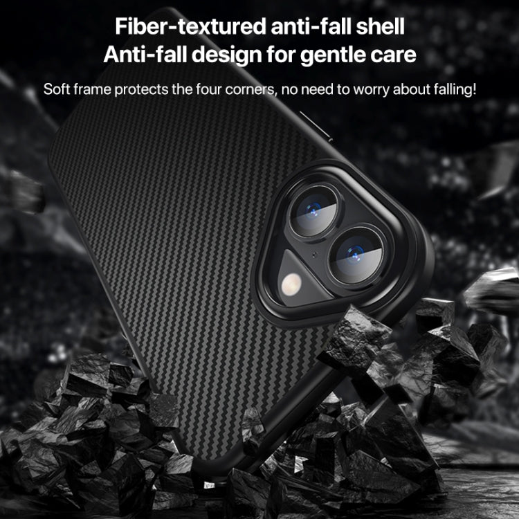 For iPhone 16 Kevlar Fiber Shockproof MagSafe Phone Case(Black) - free shipping - PMC TechLife - Order now!