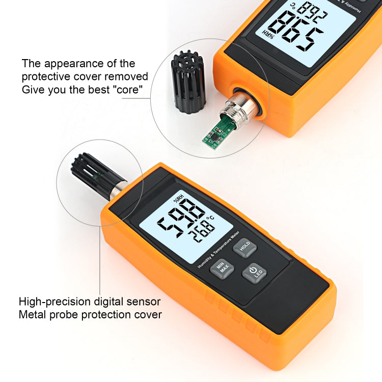 RZ852 Digital Temperature and Humidity Meter(Orange) - Thermostat & Thermometer by PMC TechLife | Online Shopping South Africa | PMC TechLife