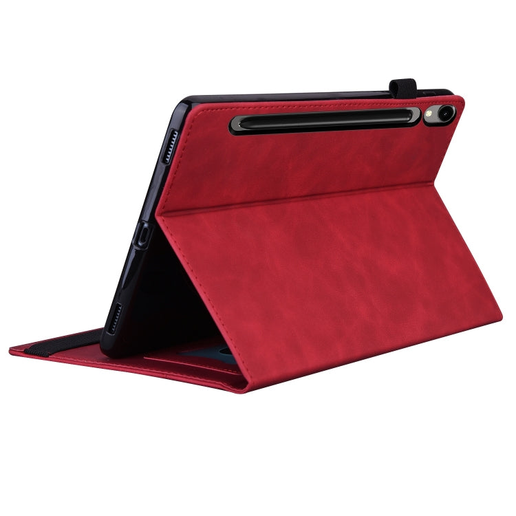 For Samsung Galaxy Tab S9+ /S8+ /S7+ Splicing Shockproof Smart Leather Tablet Case(Red) - Galaxy Tab S9+ Cases by PMC Jewellery | Online Shopping South Africa | PMC Jewellery | Buy Now Pay Later Mobicred