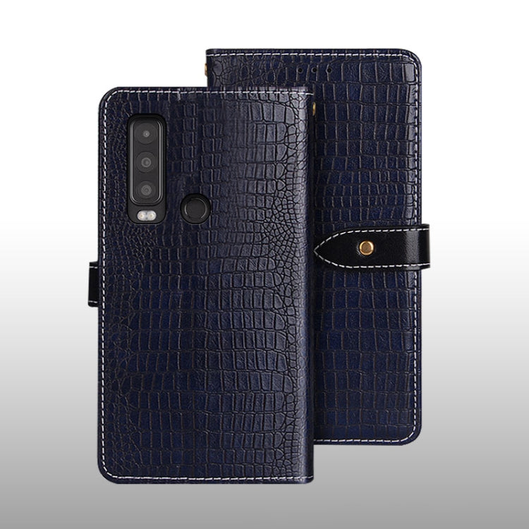 For CAT S75 idewei Crocodile Texture Leather Phone Case(Dark Blue) - More Brand by idewei | Online Shopping South Africa | PMC Jewellery | Buy Now Pay Later Mobicred