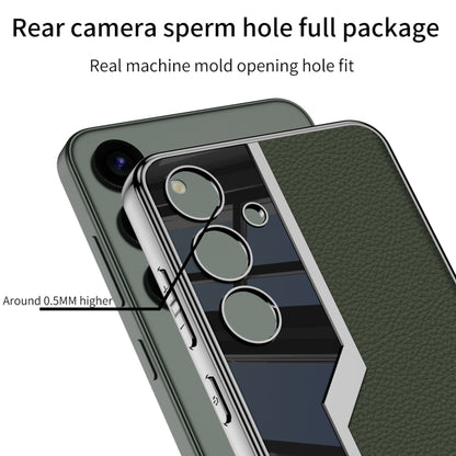 For For Samsung Galaxy S24+ 5G GKK Plating TPU + Leather Supercar Full Coverage Phone Case(Grey) - Galaxy S24+ 5G Cases by GKK | Online Shopping South Africa | PMC Jewellery | Buy Now Pay Later Mobicred