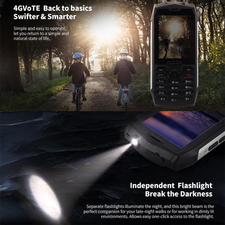 HAMTOD H3 Rugged Phone, EU Version, 2.8 inch T107 ARM CortexTM A7 Quad-core 1.0GHz, Network: 4G, VoLTE, BT, SOS(Red) - free shipping - PMC TechLife - Order now!