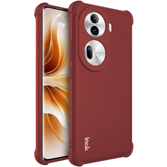 For OPPO Reno11 Pro 5G Global imak Shockproof Airbag TPU Phone Case(Matte Red) - Reno11 Pro Cases by imak | Online Shopping South Africa | PMC Jewellery | Buy Now Pay Later Mobicred