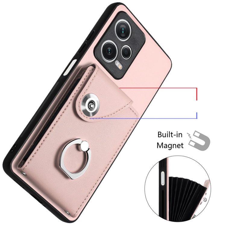 For Xiaomi Redmi Note 12 Pro+ 5G Global Organ Card Bag Ring Holder Phone Case with Long Lanyard(Pink) - Xiaomi Cases by PMC Jewellery | Online Shopping South Africa | PMC Jewellery | Buy Now Pay Later Mobicred