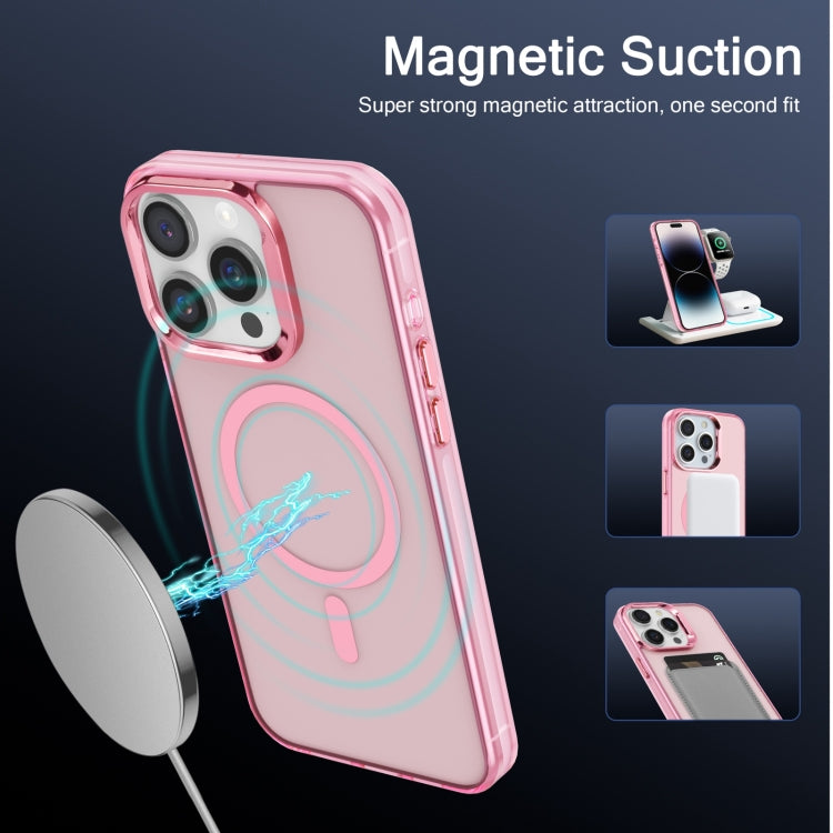 For iPhone 12 Pro Electroplated IMD Magsafe PC Hybrid TPU Phone Case(Pink) - iPhone 12 / 12 Pro Cases by PMC Jewellery | Online Shopping South Africa | PMC Jewellery